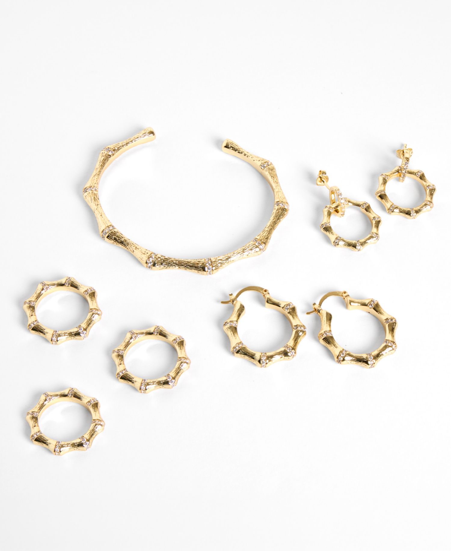 Gold-Plated Cubic Zirconia Cuff Bracelet