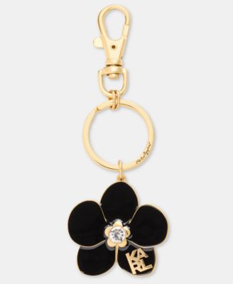 Crystal & Logo Orchid Keychain Bag Charm