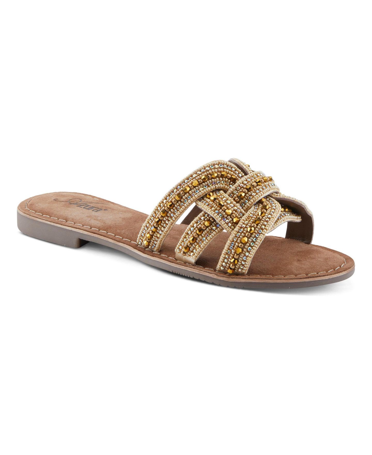Женские балетки Azura Poshco with Smooth Suede Upper, цвет: Бежевый разноцветный — фото 1