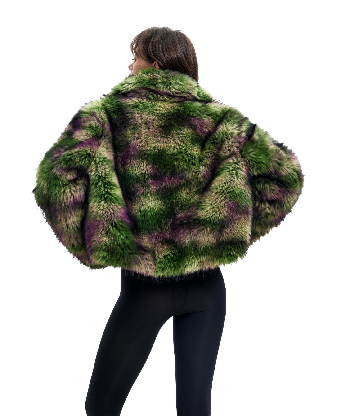 Женская куртка Desigual Synthetic Fur Coat Lacroix, цвет: Зелёный — фото 4