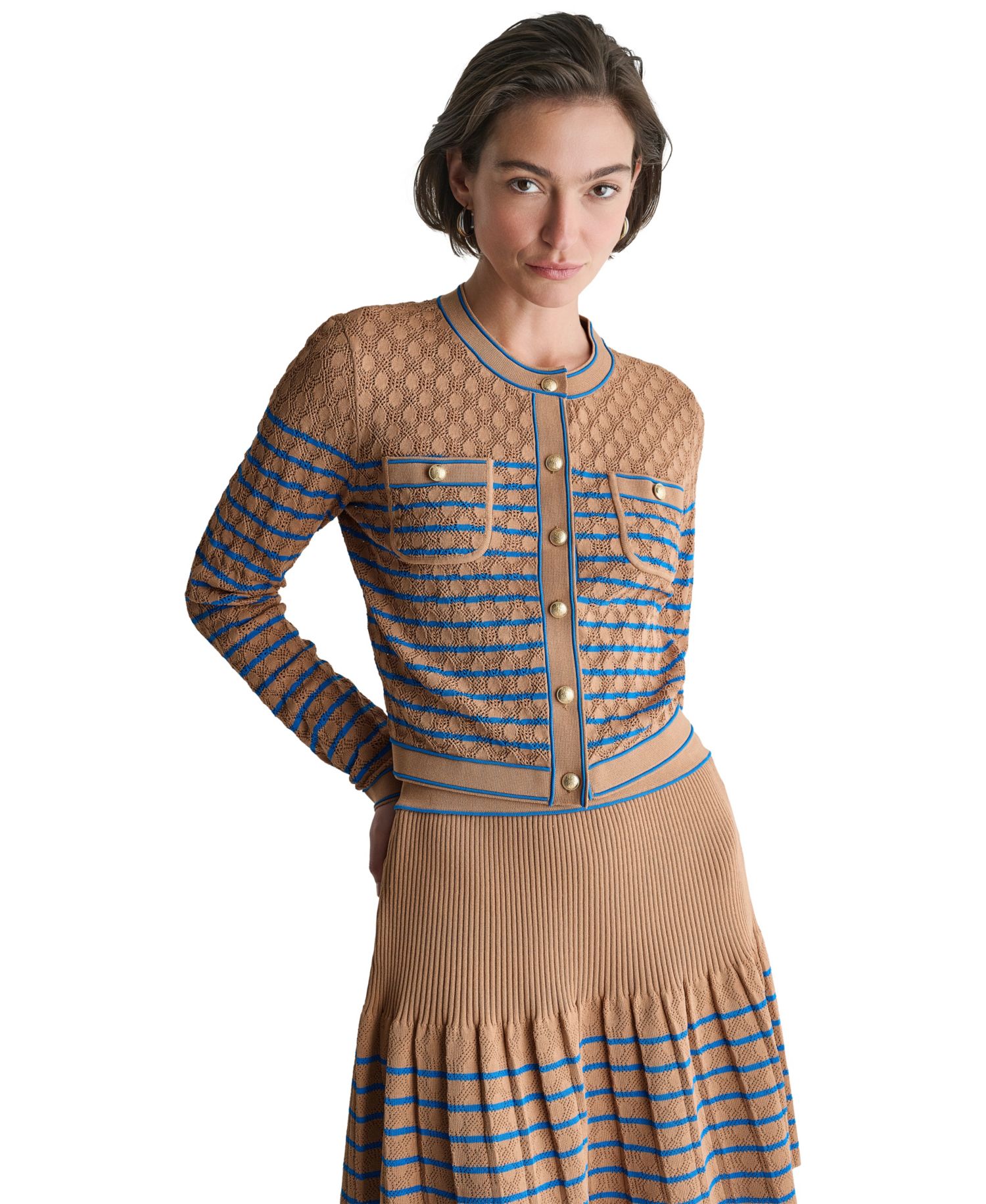 Women's Crewneck Button-Front Cardigan