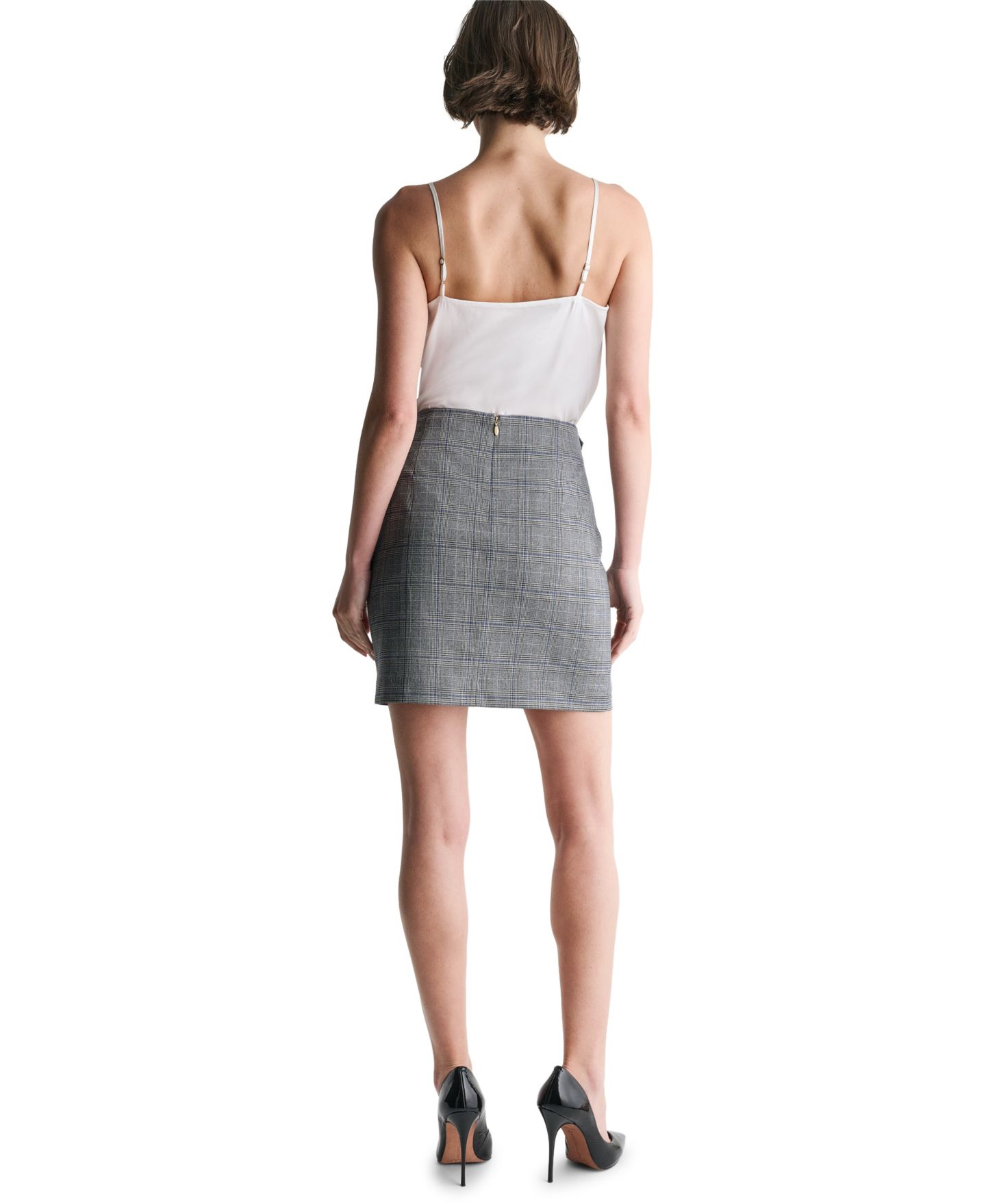 Женская юбка BCBG Plaid A-Line High-Waisted Mini, цвет: Разноцветный — фото 5