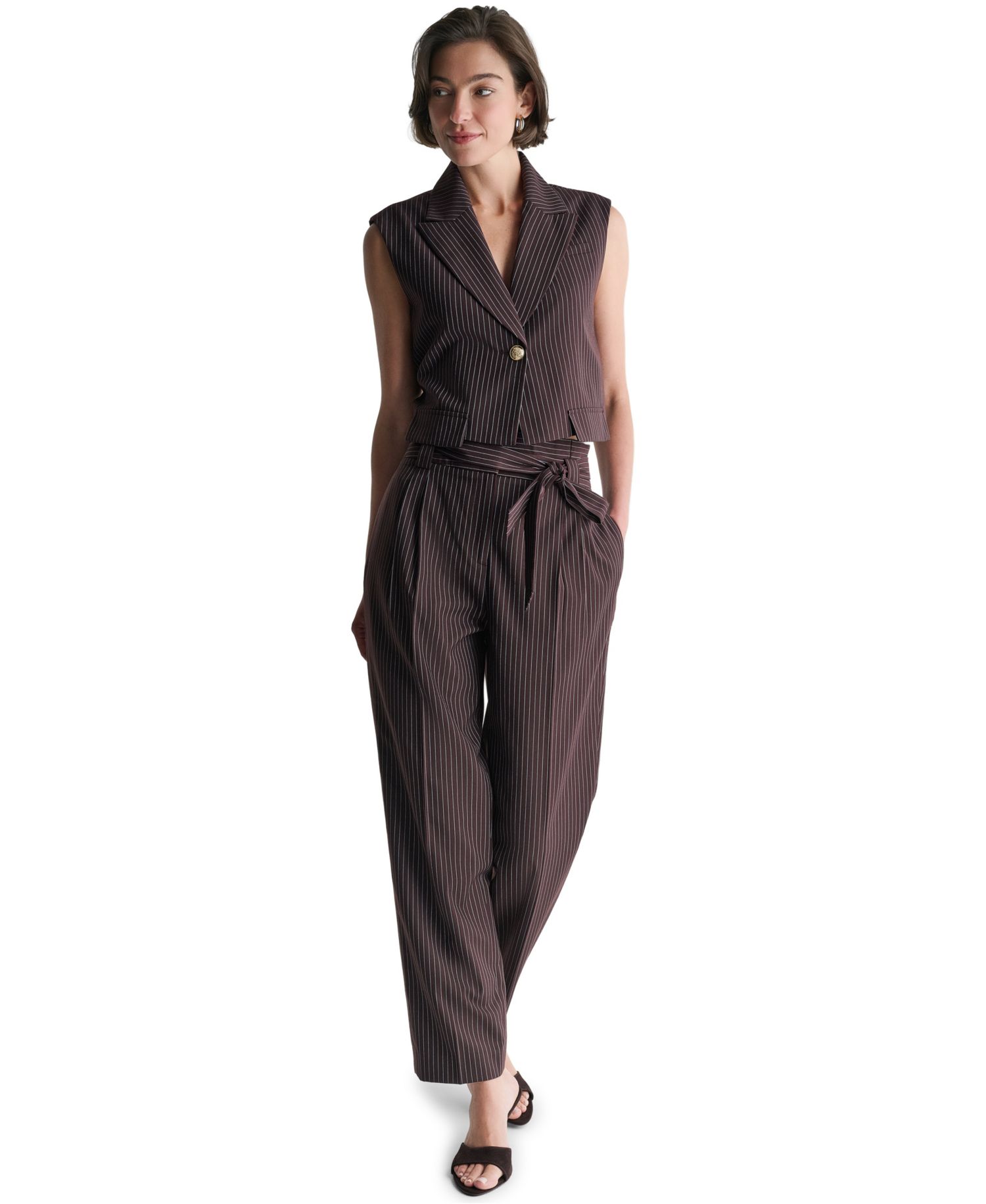 Women's Cropped Peak-Lapel One-Button Blazer