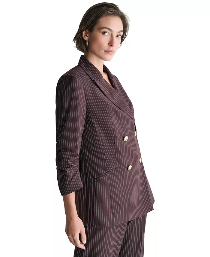 Women's Double-Breasted Pinstripe Blazer - thumbnail 3