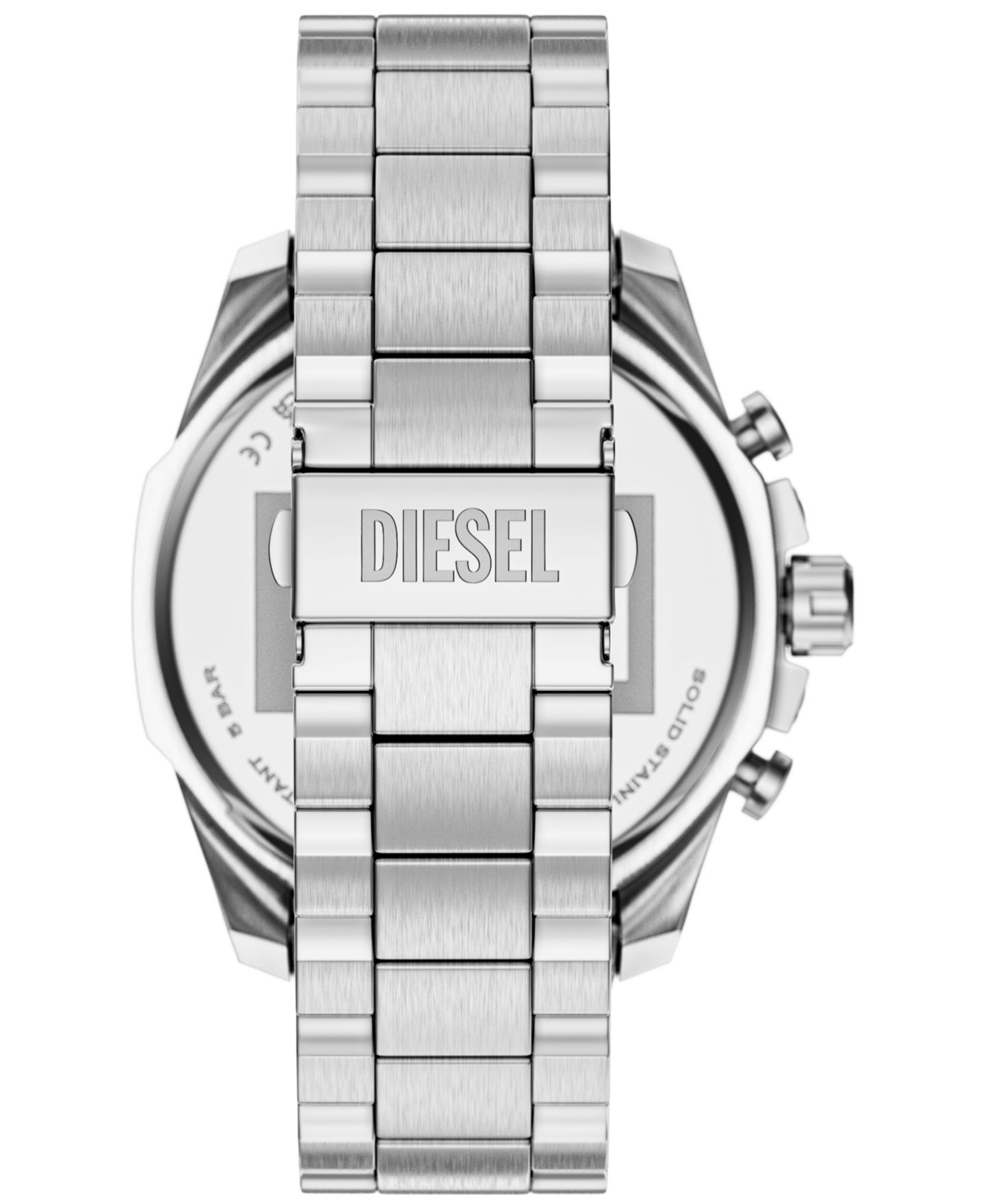 Мужские часы Diesel Mega Chief Slim Quartz Chronograph Silver Stainless Steel Watch 48mm — фото 2