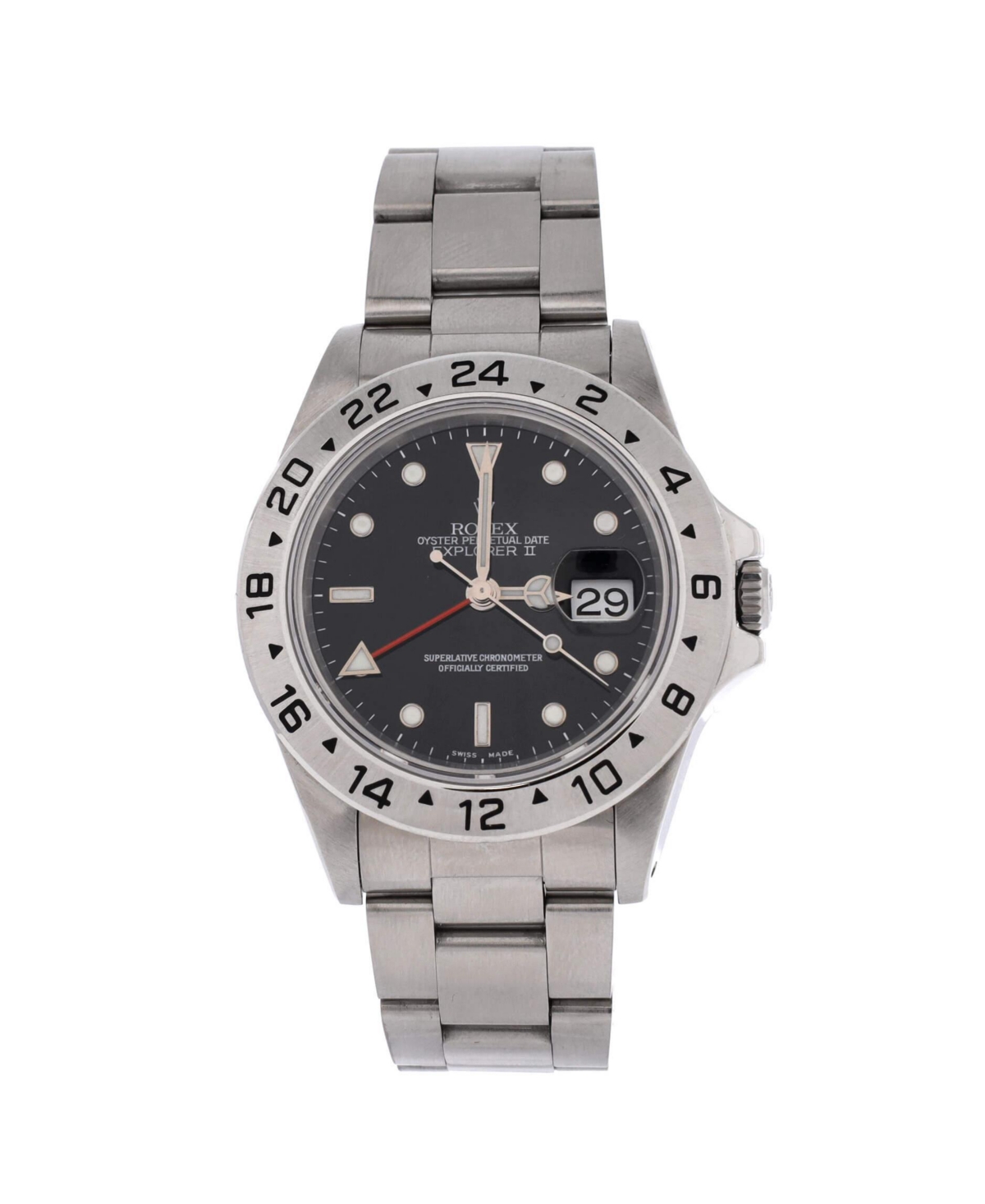 PreOwned Rolex Oyster Perpetual Explorer Ii Automatic Watch in Stainless Steel 40mm  Dial color black