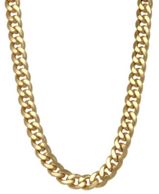 Semi-Solid Cuban Chain 22" Necklace in 10k Yellow Gold