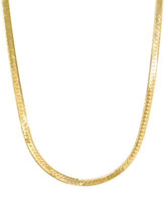 Herringbone Chain 18" Necklace in 10k Yellow Gold