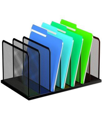 Heavy Duty Steel Mesh Desk File Organizer Compartments Desktop Sorter for Home Office Classroom