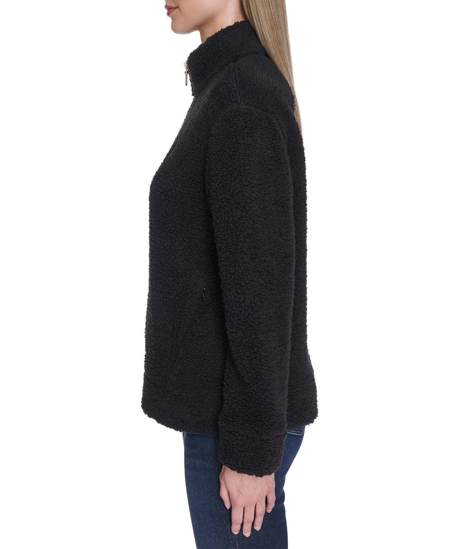Женская куртка Nautica Sherpa Quarter-Zip, цвет: Чёрный — фото 3