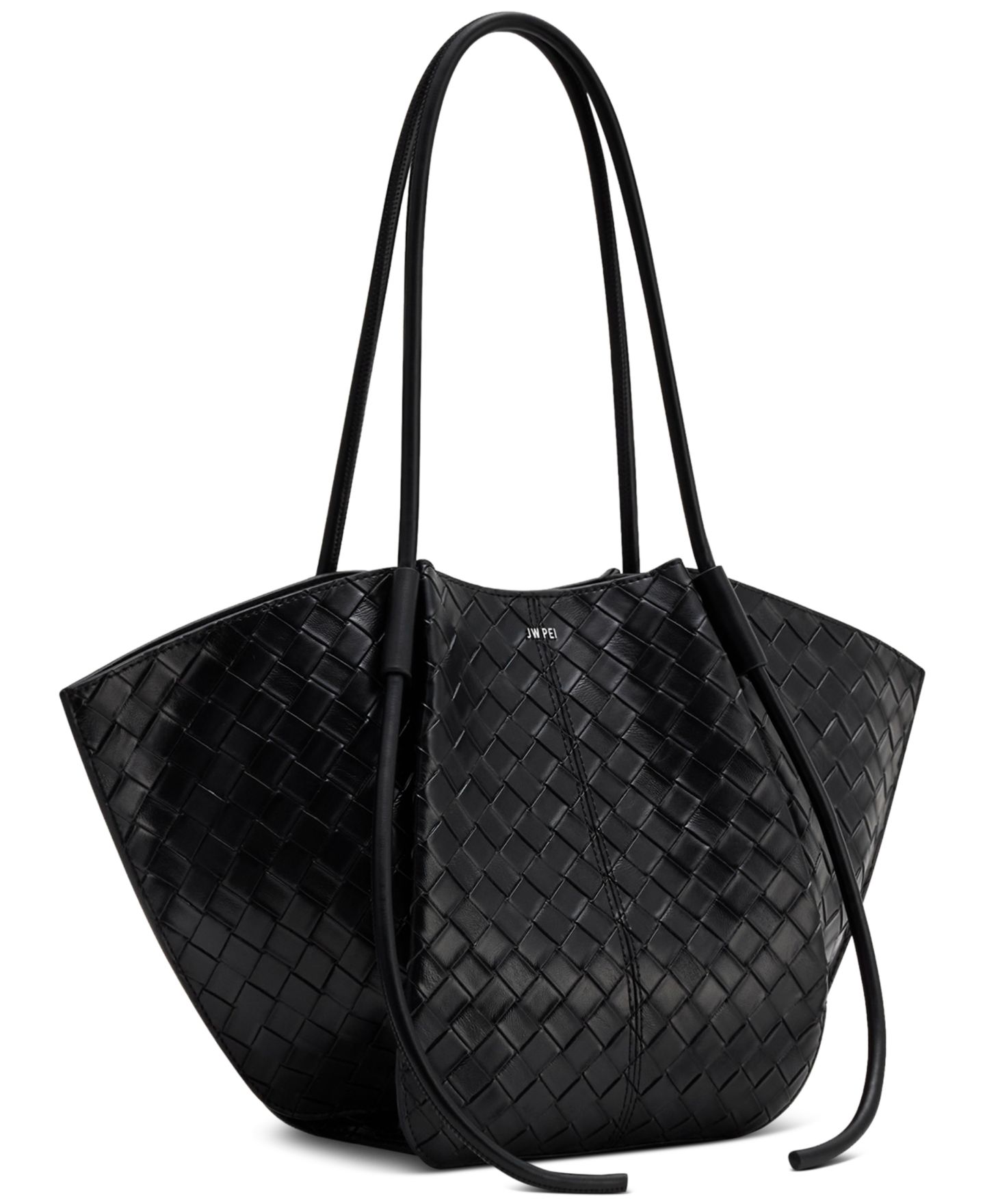 Женская сумка JW PEI Nala Wide Weave Tote Handbag, цвет: Чёрный — фото 3