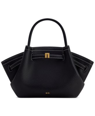 Hana Small Litchi-Pattern Tote Handbag