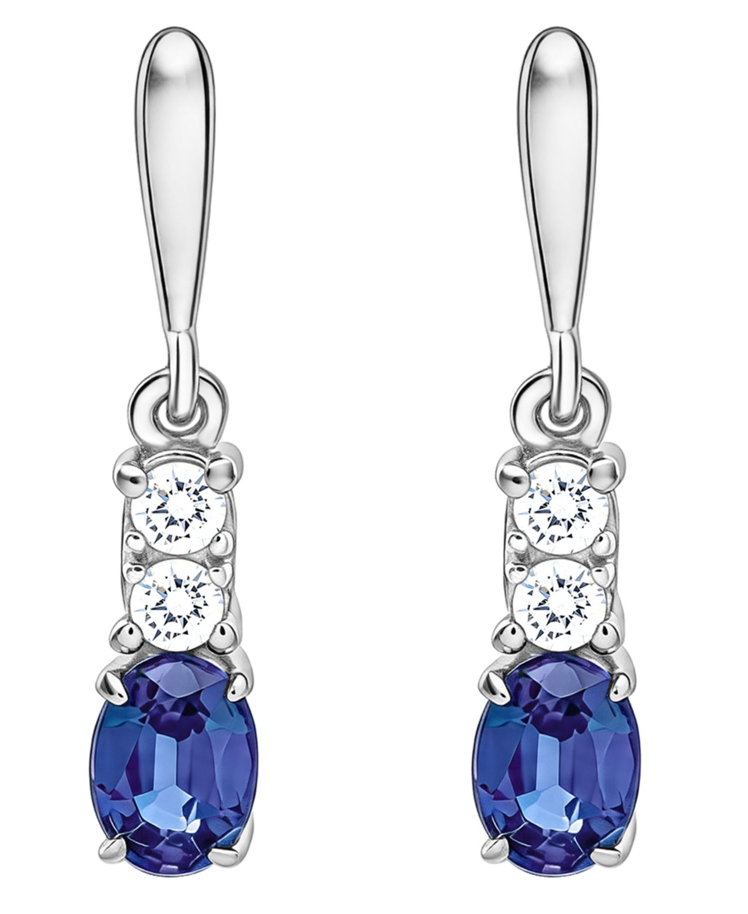 2-Piece Lab-Grown Blue Sapphire (3/4 ct. t.w.) & White Sapphire (1/5 ct. t.w.) Pendant Necklace & Earrings Set in Sterling Silver