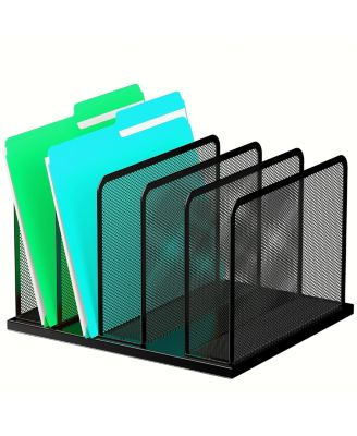 Heavy Duty Steel Mesh Desk File Organizer Compartments Desktop Sorter for Home Office Classroom