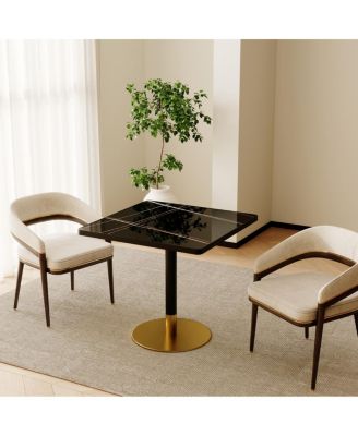 Streamdale 31.5'' Square Modern Faux Marble Tulip Bistro Table