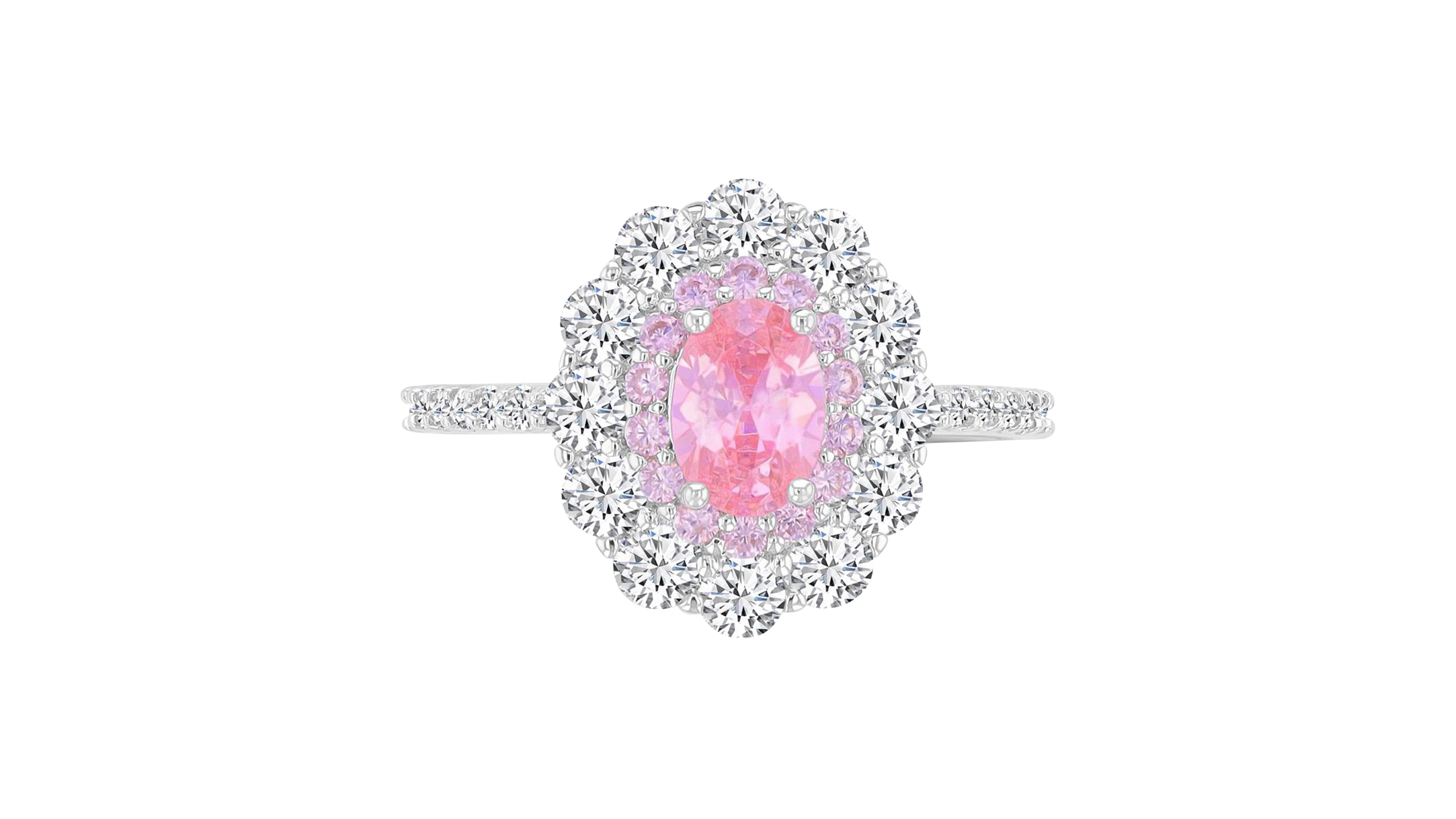 Macy's Oval Pink Crystal Bridal Ring