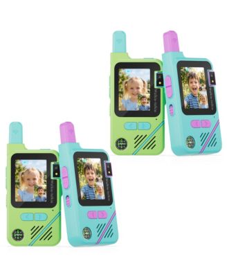 TK1 Kids Video Walkie Talkies 4-Pack, 2.0" HD Screen, 180&deg; Rotating Camera, Voice Changer, SOS Alert, Rechargeable