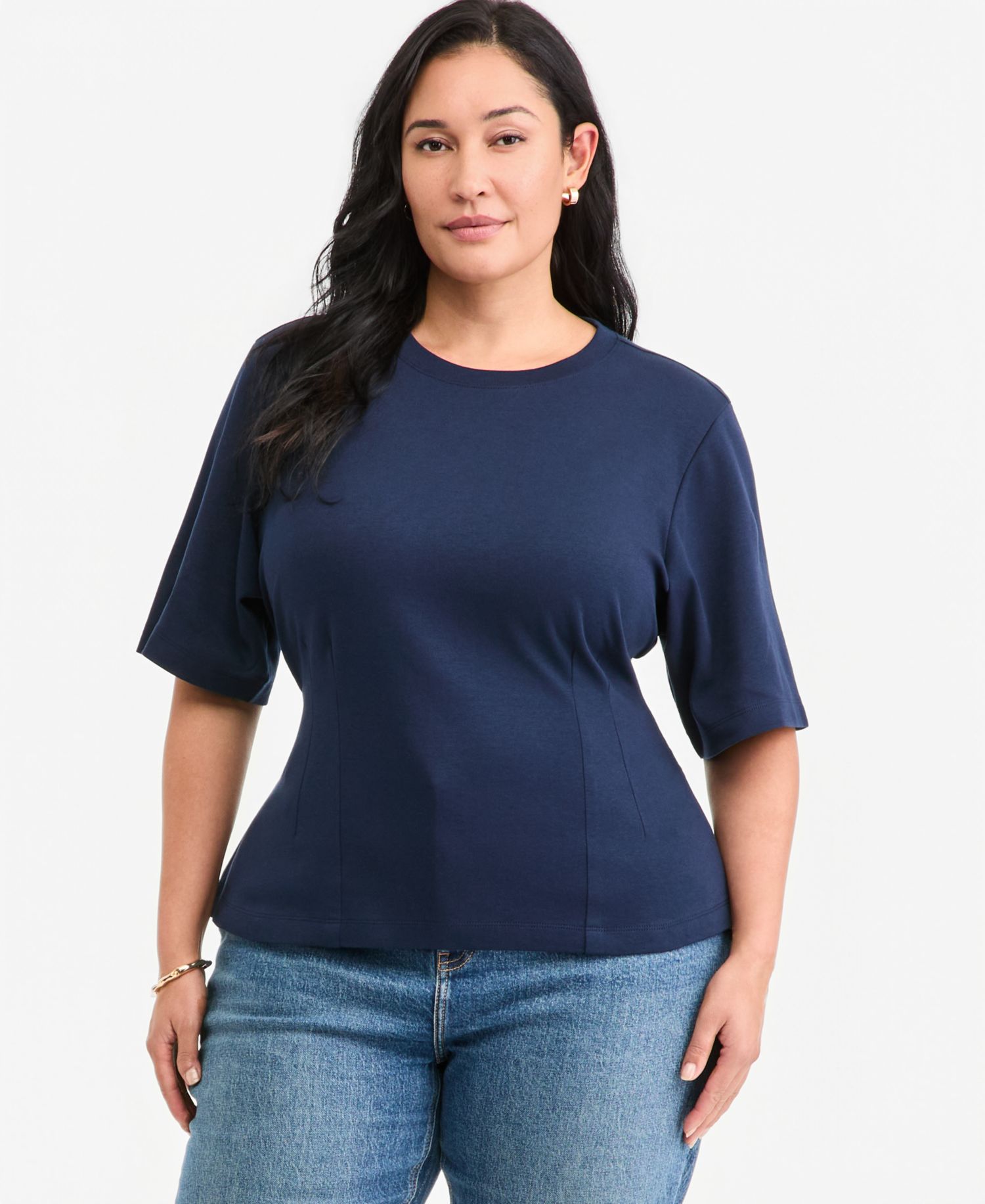 Plus Size Tie-Back Interlock T-Shirt