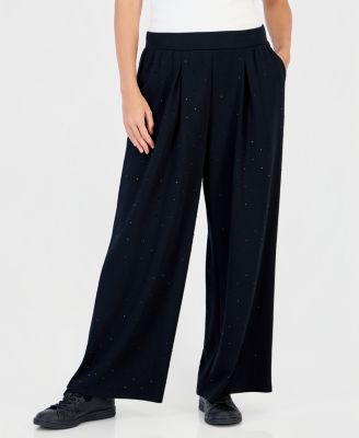 Petite Pleated Wide-Leg Pants