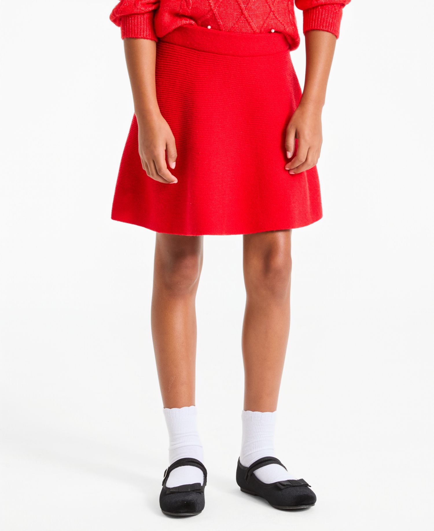 Girls' S-XL Flared Sweater Skirt