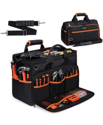 Tool Bag 26-Pocket Organizer Adjustable Shoulder Waterproof Foldable HVAC Electrician Mechanic Contractor