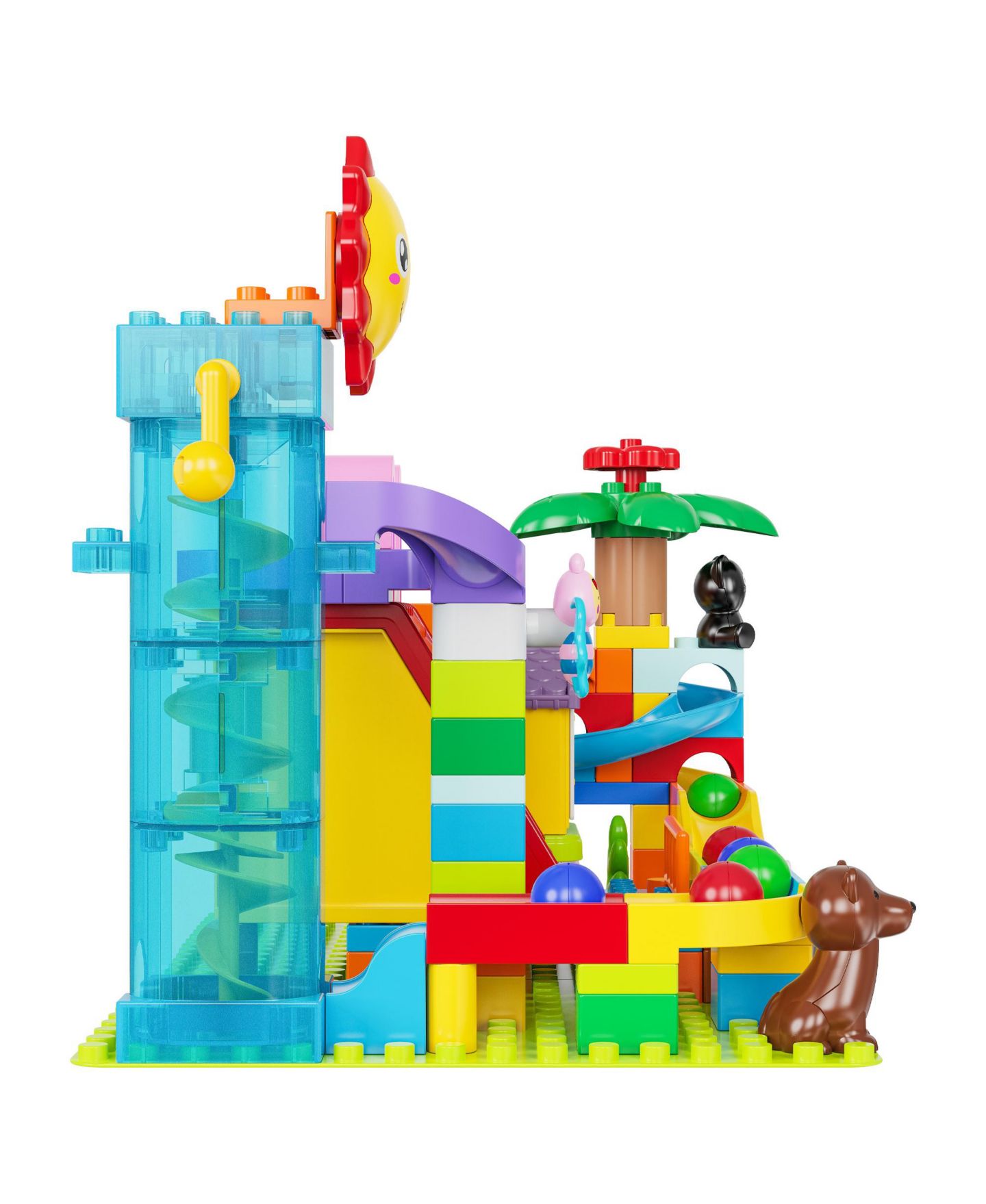 Детский конструктор Contixo MK1 Marble Track Building Set, 118-Piece Stem Toy with Elevator Lift, Rabbit House Scene and Multi-Lane Marble Run, Ages 3+, цвет: Разноцветный — фото 10