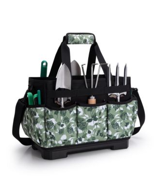 Garden Tool Bag Hard Bottom Tote Shoulder Pockets