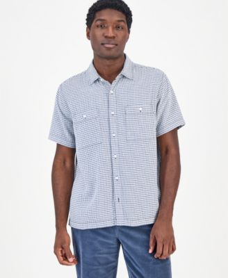 Men's Lawrence Short-Sleeve Dobby Plaid Shirt