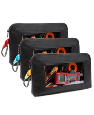 Tool Pouch Window Men Oxford Heavy Duty Zipper Transparent Organizer Gift 3 Pack