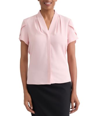 Petite Petal-Sleeve Blouse