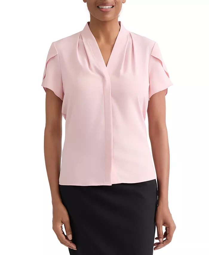 Petite Petal-Sleeve Blouse