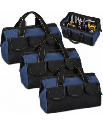 Tool Bag Waterproof Hard Bottom Heavy Duty Tote Electrician Carpenter Mechanic