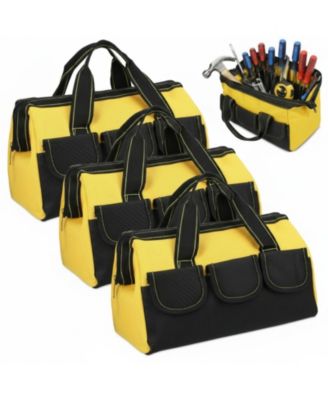 Tool Bag Waterproof Hard Bottom Heavy Duty Tote Electrician Carpenter Mechanic
