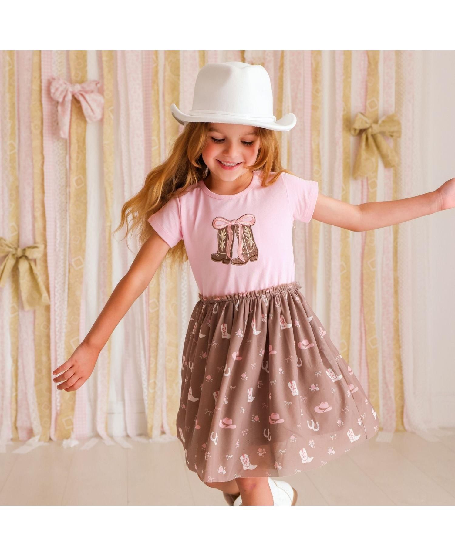 Baby Girls (12M-24M) Howdy Darling Western Short Sleeve Tutu Dress