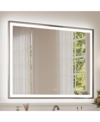 LED Bathroom Mirror with Front and Backlight, Adjustable Color Temperature and Brightness and Shatterproof Glass, Anti-Fog and Memory Function