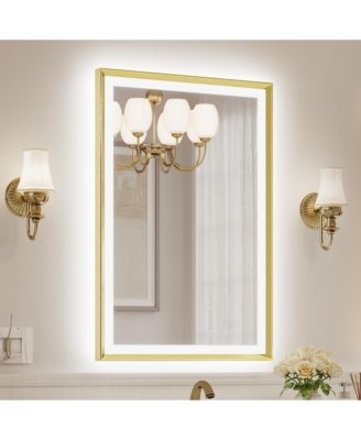 LED Bathroom Mirror with Front and Backlight, Adjustable Color Temperature and Brightness and Shatterproof Glass, Anti-Fog and Memory Function