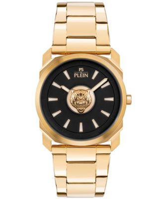 Dynamite Men's Quartz Round IP Yellow Gold Case Watch 40mm