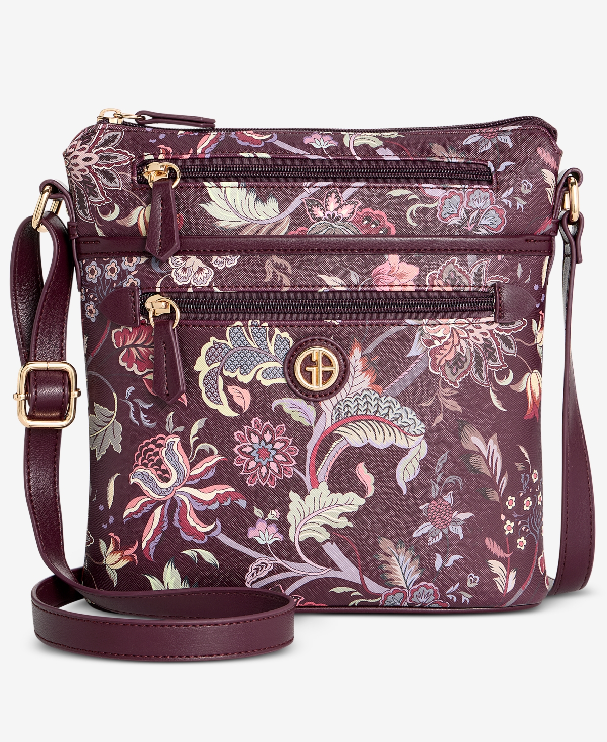 Giani Bernini Dark Floral North South Crossbody Bag, Macy's Exclusive