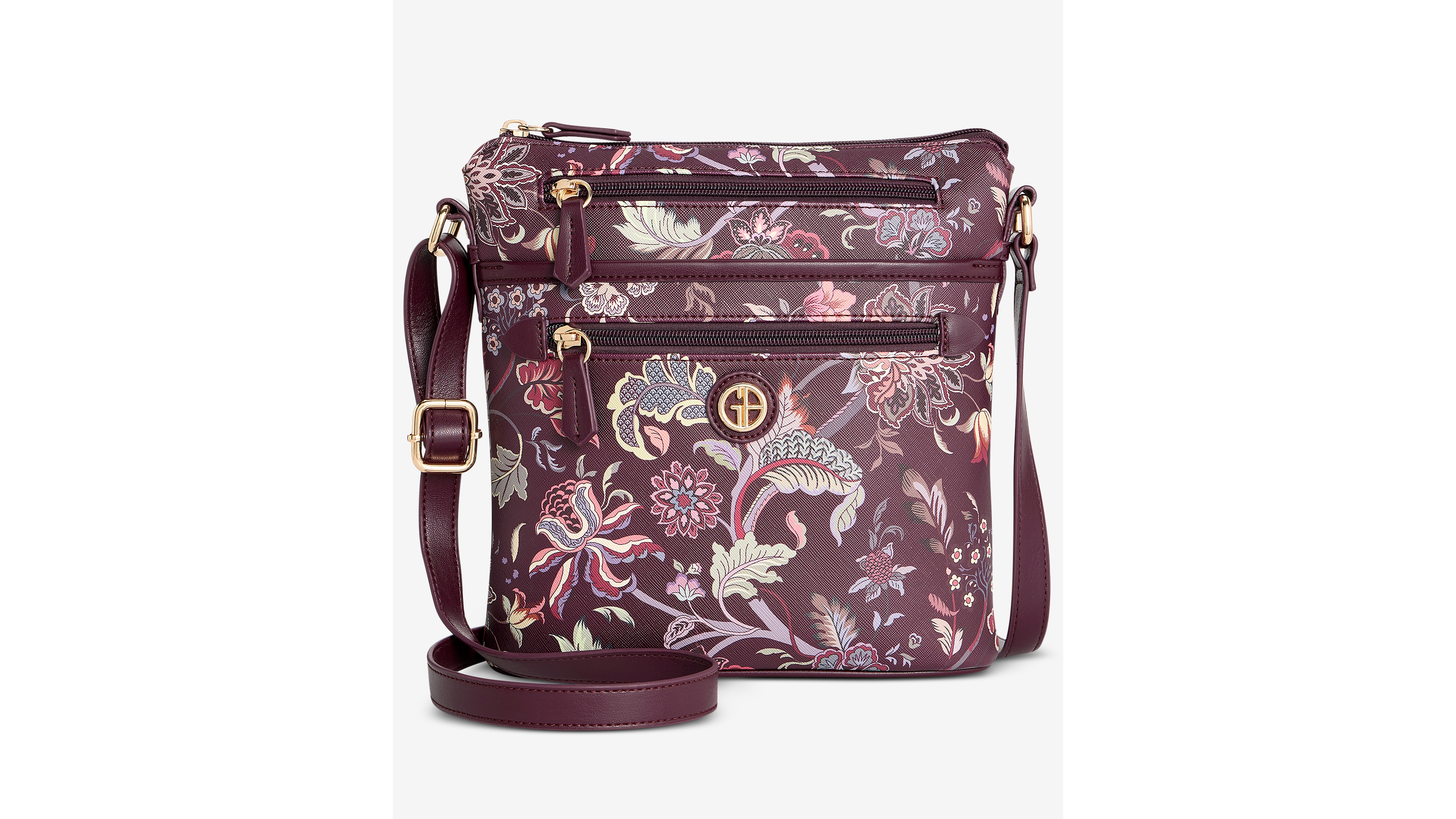 Giani Bernini Dark Floral North South Crossbody Bag, Macy's Exclusive