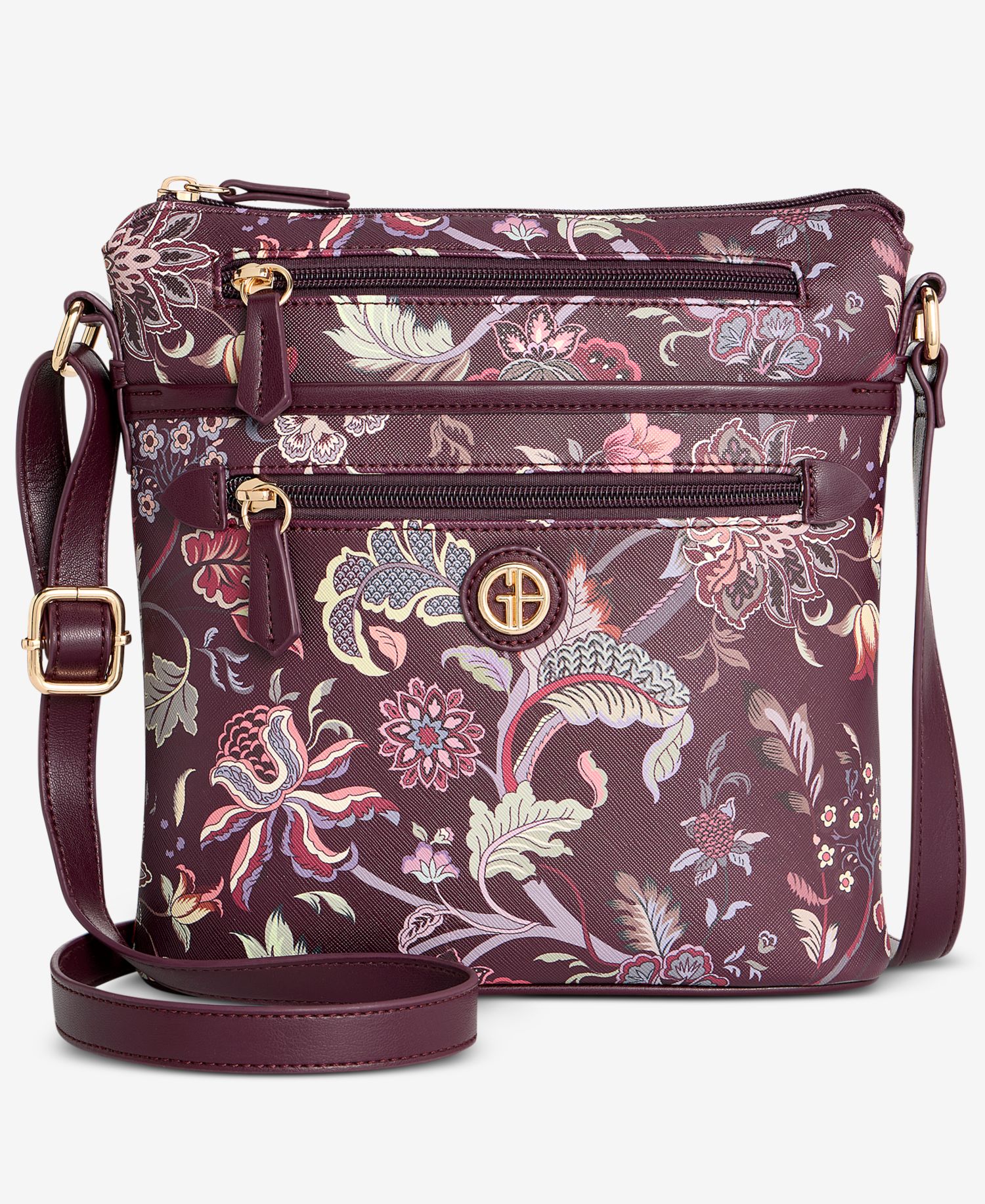 Dark Floral North South Crossbody Bag