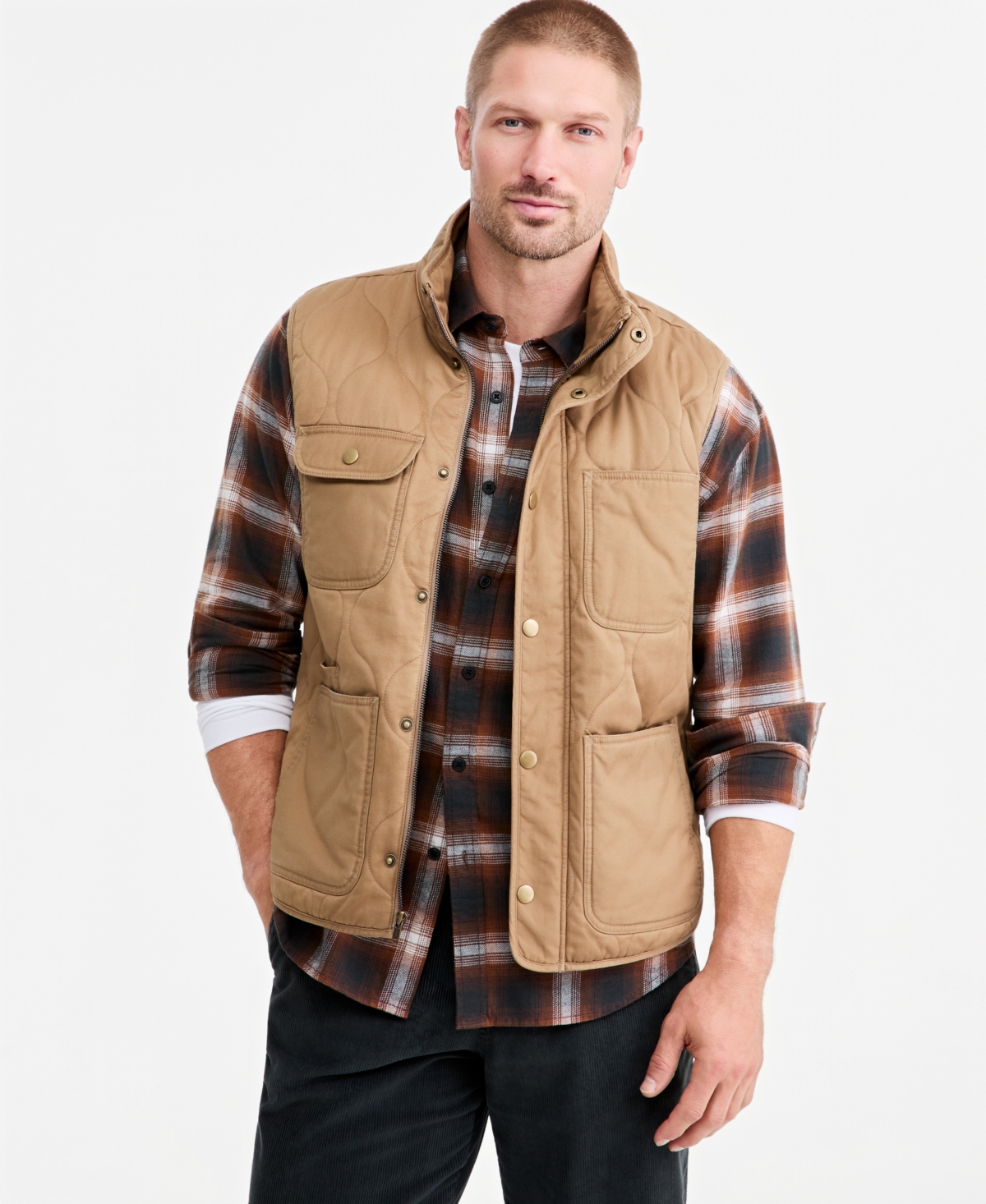 Sun + Stone Men's Vern Quilted Vest, Macy's Exclusive