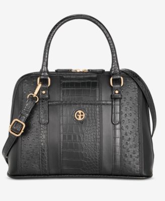 Mixed Media Detailed Dome Satchel