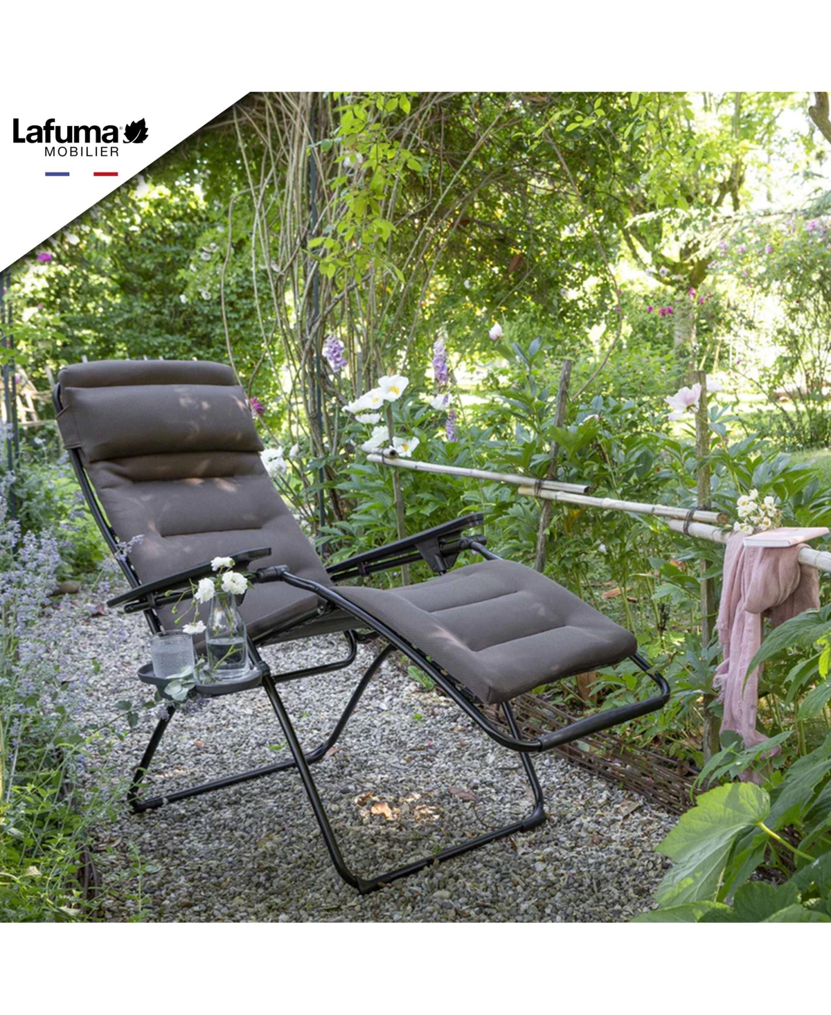 Lafuma Futura Air Comfort Zero Gravity Indoor Outdoor Recliner Chair, Taupe