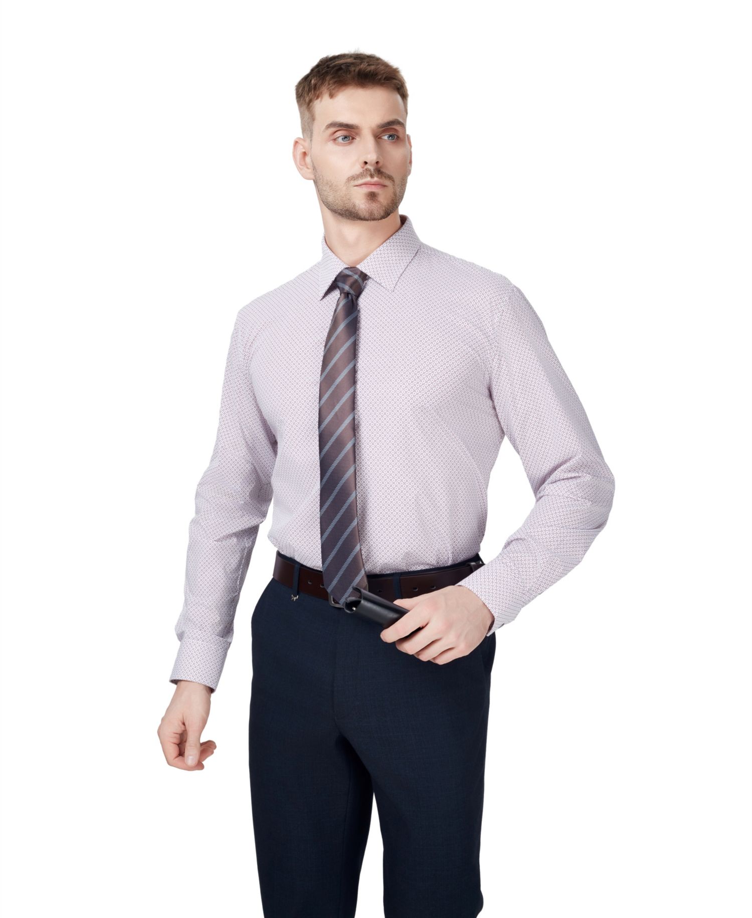 Men's Regular-Fit Micro Dot Dress Shirt