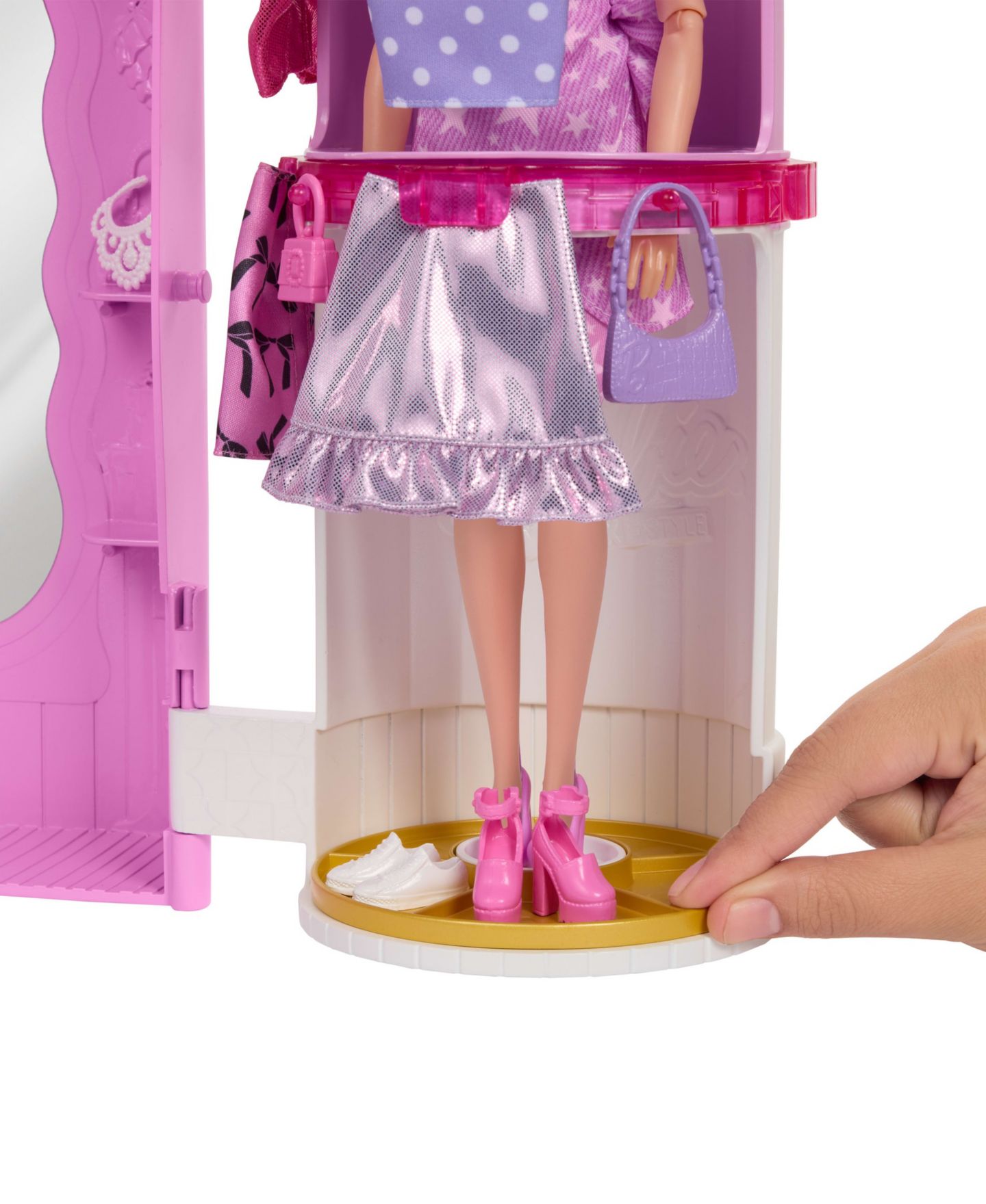 Детские куклы Barbie Deluxe Style Closet with Spin Style Feature, 20+ Pieces Playset — фото 3