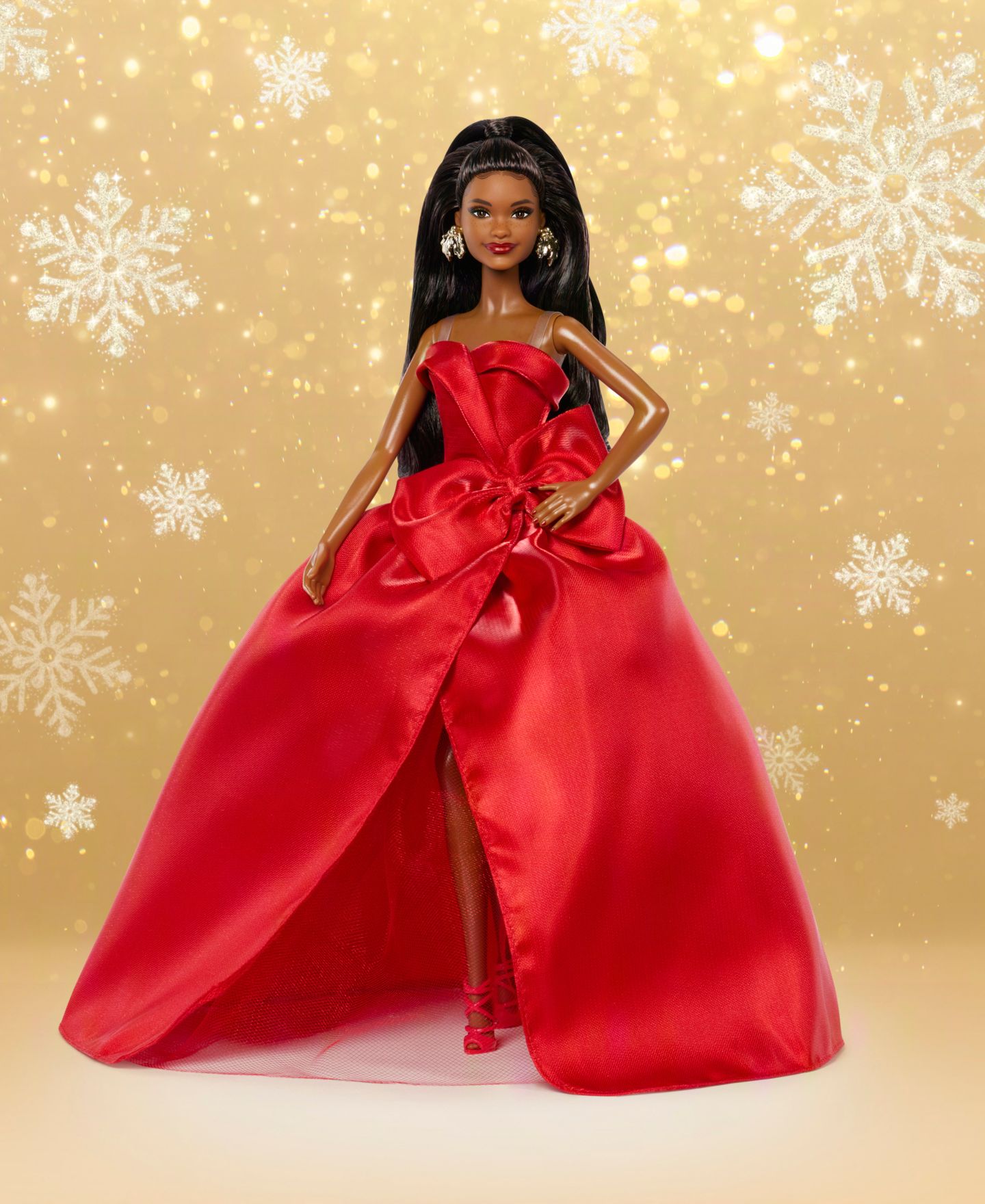 Детская кукла Barbie 2026 Holiday 13" Collectible Dark Brown Hair Fashion Doll — фото 5