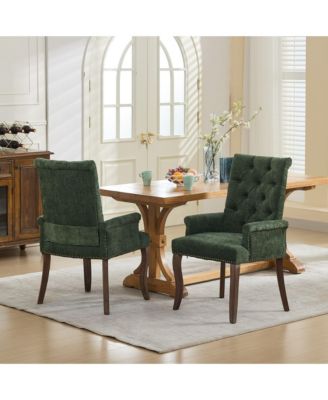 Upholstered Chenille Fabric Accent Dining Chair, Elegant Tufted Club Dining and Kitchen Armchair