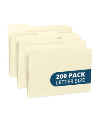 Manila Folders Letter Size 1 3 Cut Top Tabs Assorted Positions 200 Pack Paper Office Organization