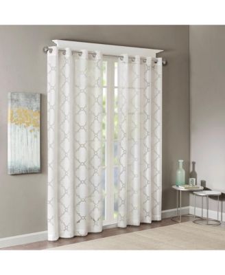 Fretwork Burnout Sheer Curtain Panel (Only 1 Piece Panel)