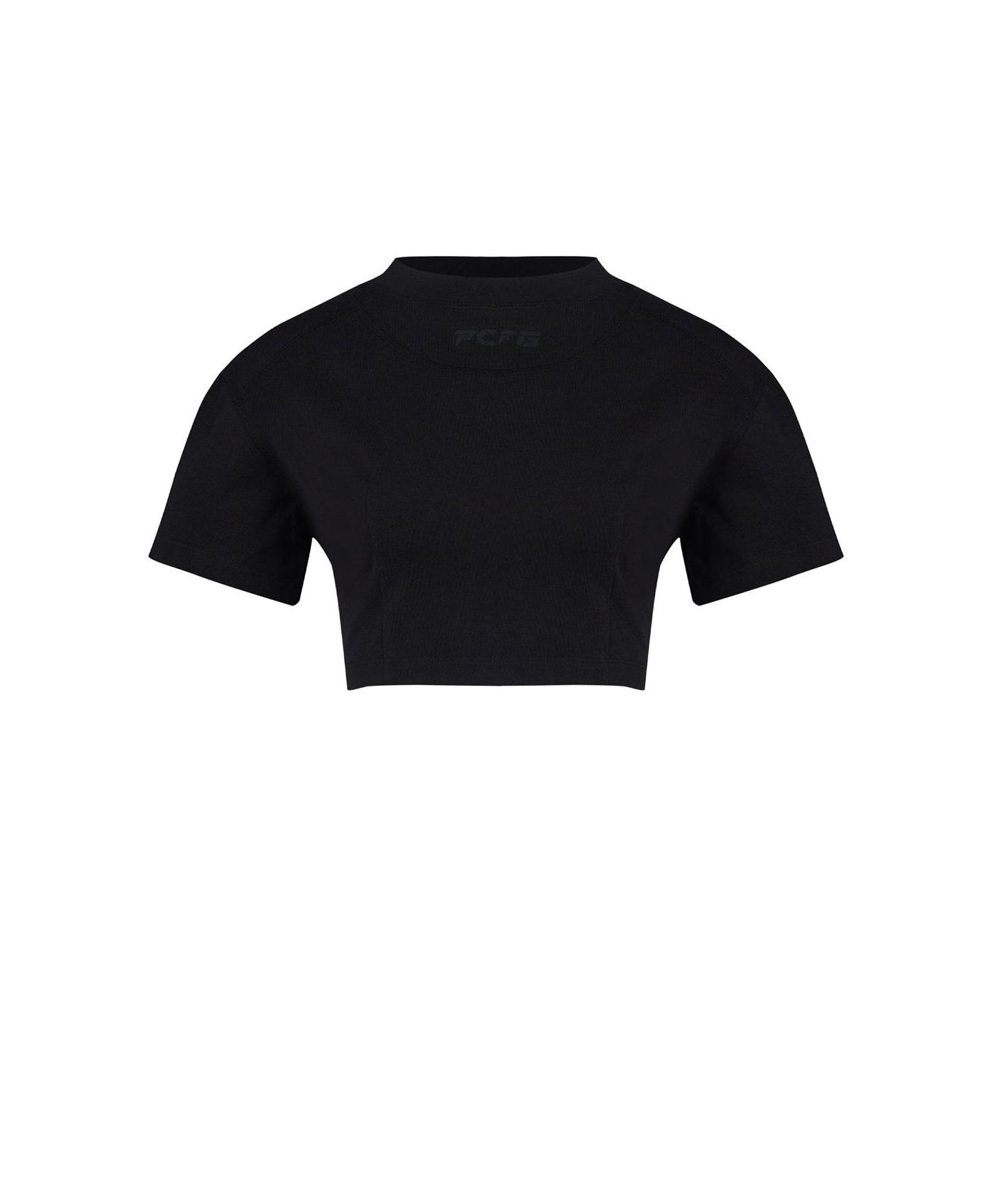 Женская футболка PCFG Free Heaven Cropped Crewneck Cotton, цвет: Угольно-чёрный — фото 4